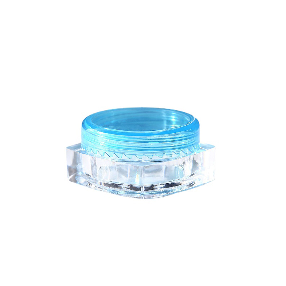 10 stuks 3g/5g lege vierkante plastic cosmetische proefpotjes, transparante potjes/flesjes, make-upcontainers geschikt voor gezichtscrème, lippenbalsem, knutselspullen en opbergartikelen.: Blauw / 10ml