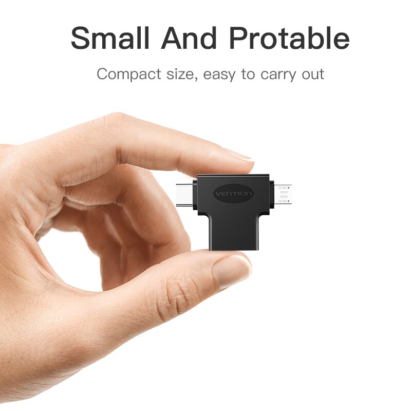 Vention-Adaptador de Cable USB 3,0 OTG 2 en 1, convertidor de Cable Micro USB tipo C para Xiaomi One Plus Nexus 6P, Adaptador tipo C