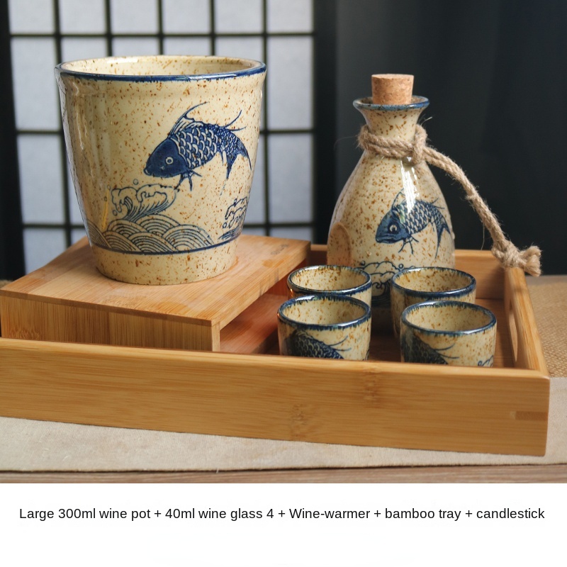 Service à Saké ZEALMAX 9 Pièces - Céramique, Style Japonais - Pot 250ml Et Verres 20ml