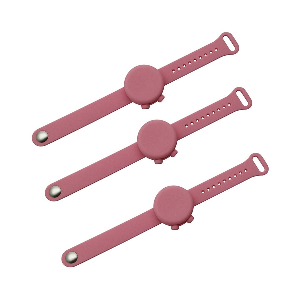 Familiesæt håndsprit til voksne børn armbånd dispenser armbånd bærbare håndsprit dispenser pumper armbånd: 3pc lyserøde