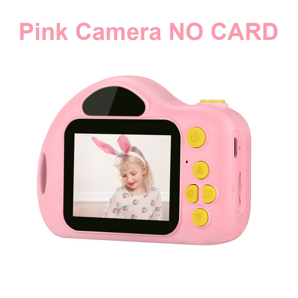 Børns børns legetøjskamera undervisningslegetøj til drengepiges legetøj baby fødselsdag 8mp digitalt kamera 1080p videokamera: Lyserødt kamera intet kort