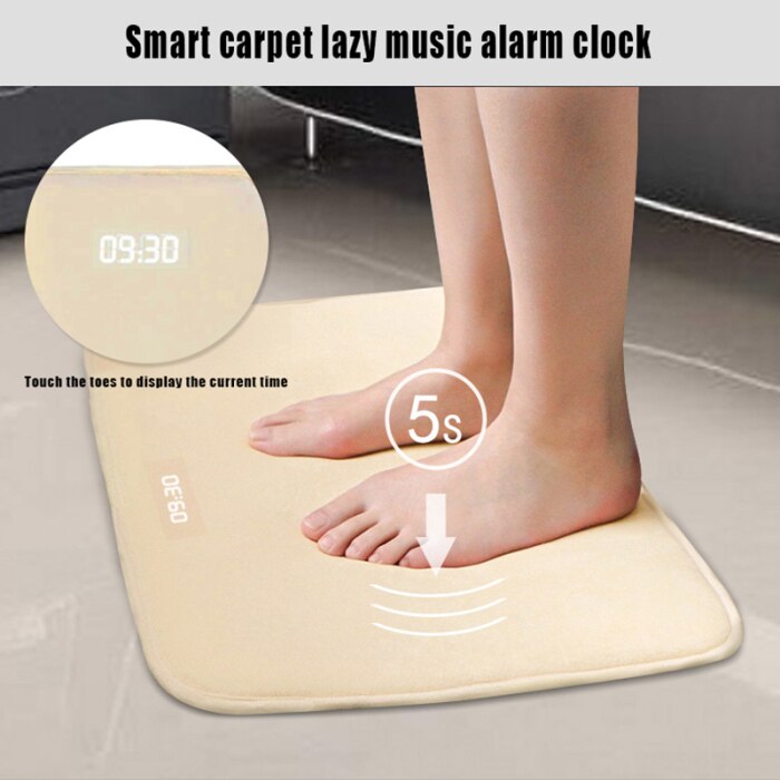 Smart Music Carpet Alarm Clock Smart Lazy Artifact LED Stand On Pressure Sensitive Battery Home Smart Alarm Clock Mat
