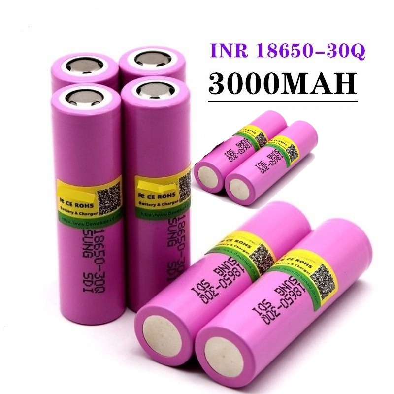 18650 Battery 3.7V 3000mAh 30Q 18650 Rechargeable Battery High-current for Flashlight Batteries for 18650 Battery: Light Grey