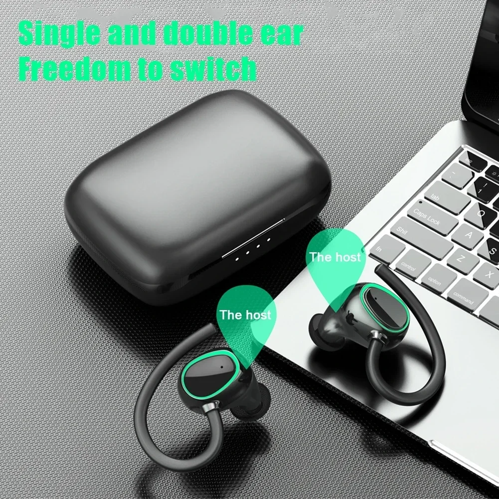 Dual Wear Sport Draadloze Headset Ipx7 20 Uur Speeltijd Zwemmen Waterdichte Bluetooth-Compatibele Oortelefoon Stereo Oordopjes