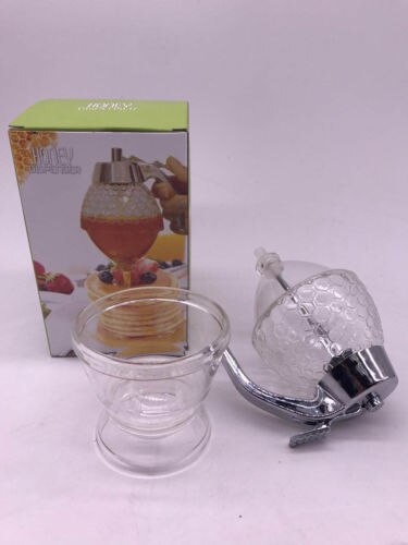 Kjøkkenverktøy akryl gjennomsiktig honning sirup krukke dispenser holder beholder stativ sirup krukke flaskeholder kjøkken