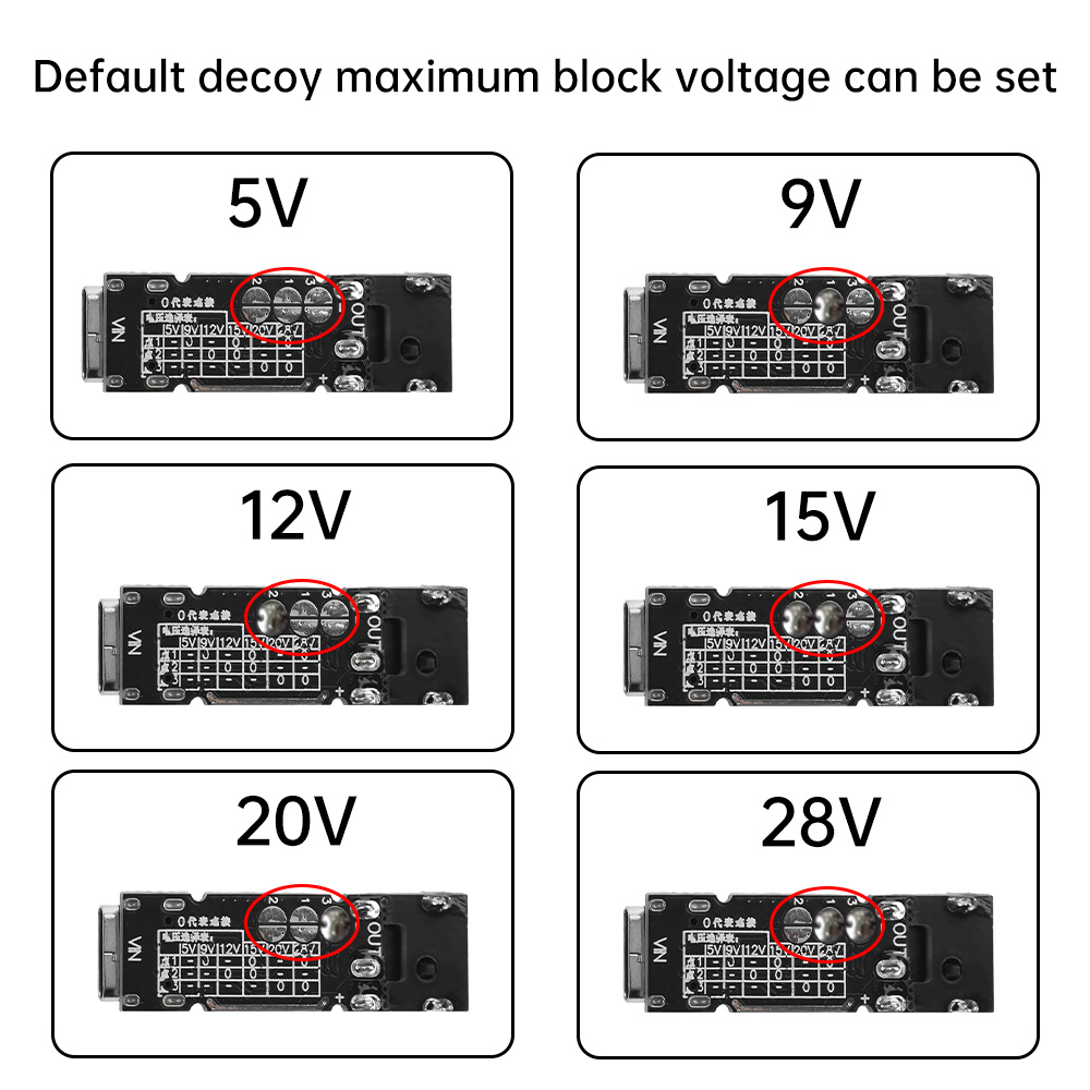 TYPE-C USB to DC PD Decoy Fast Charging Voltage Triggers PD3.1 140W 5A 28V 20V 15V 12V 9V 5V DC PD3.0 Power AFC FCP Fast charge