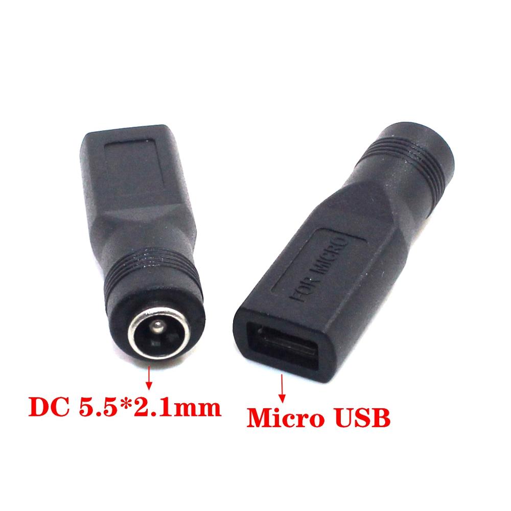 5v dc 5.5*2.1 voedingsaansluitingen naar micro-usb/type-c vrouwelijke  dc 5.5 mm x 2.1mm voedingsconnectoradapter: Oranje