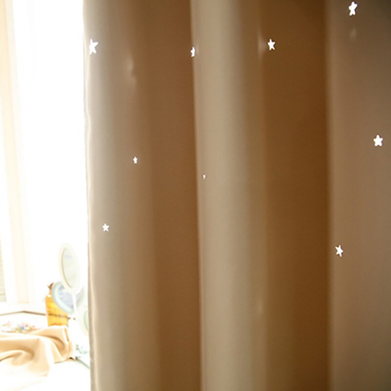 100x200CM Romantic Rainbow Color Sheer Curtain Girl Kids Bedroom Full Blackout Window Drapes Hollow Star Curtain Home Decor