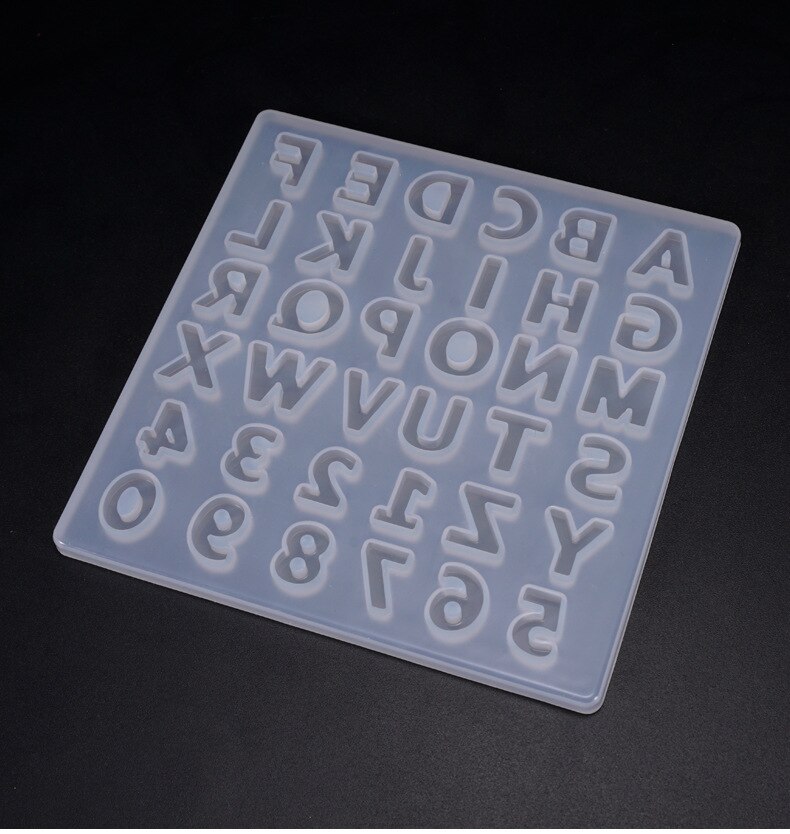 English Alphabet Letters Silicone Mold Form for Resin Art DIY Alphabet Transparent Epoxy Molds tray Jewelry Making for 3D Crafts