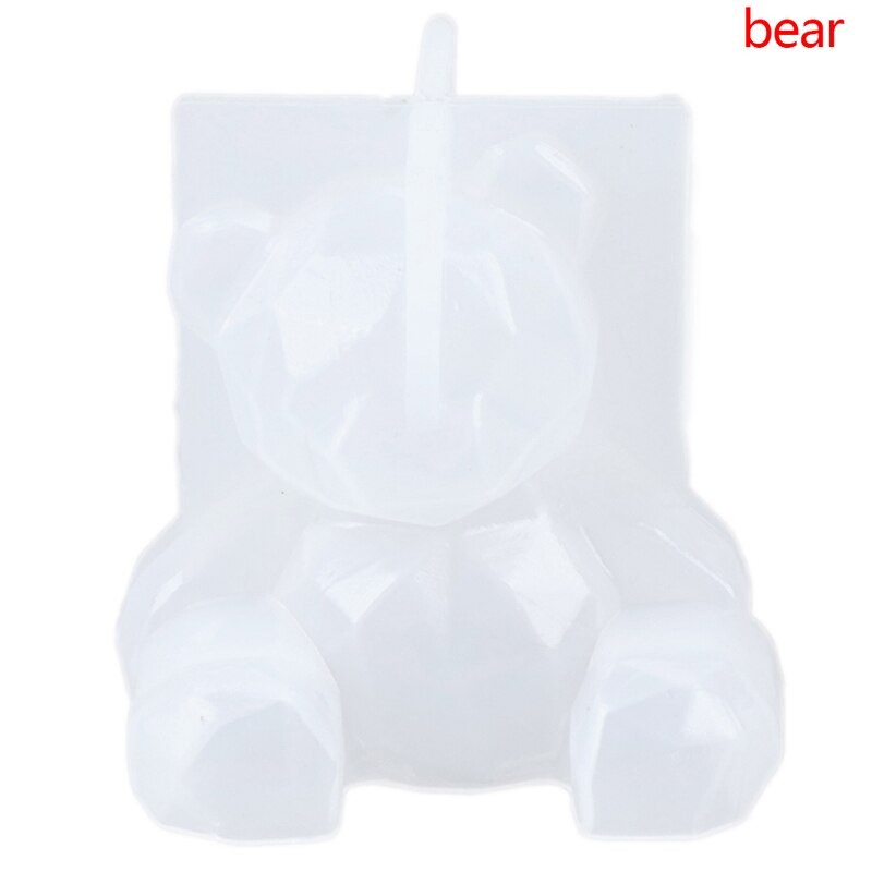 3D Silicone moule bricolage géométrie stéréo ours cerf chat tigre orang-outan moule Animal moule décoration ornement moule gâteau outil: Kaki foncé