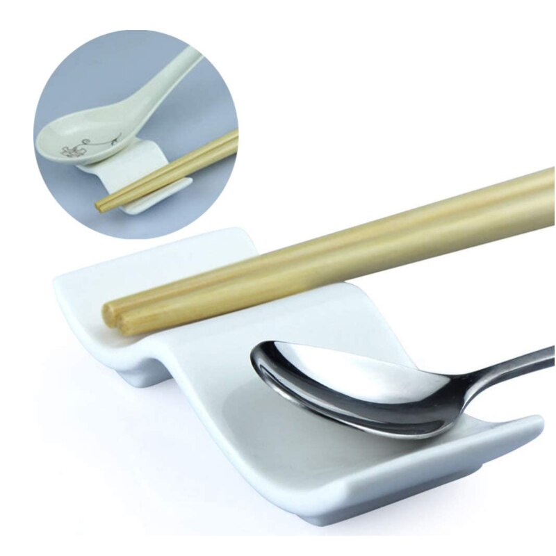 Keramik Essstäbchen Rest Hand bemalt Blau Weiß Porzellan Essstäbchen Halfter Blume Rattan aufbringen Platziert Suppe Löffel Stäbchen