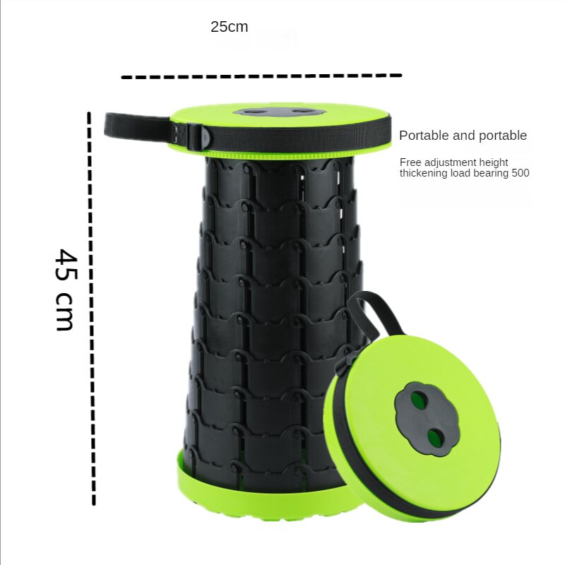 Wysuwany teleskopowy składany stołek-przenośny lekki składany fotel na fotel z regulacją wysokości dla dorosłych kemping podróż: żółty