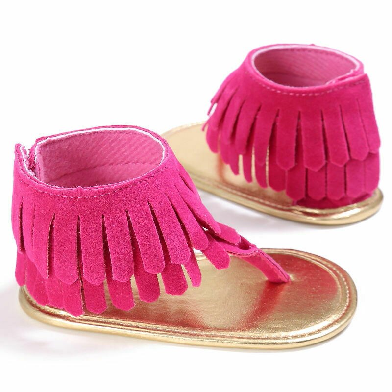 Baby Meisjes Kids Sandalen Kwastje Anti-Slip Zomer Wieg Schoenen Zachte Zool Sandalen