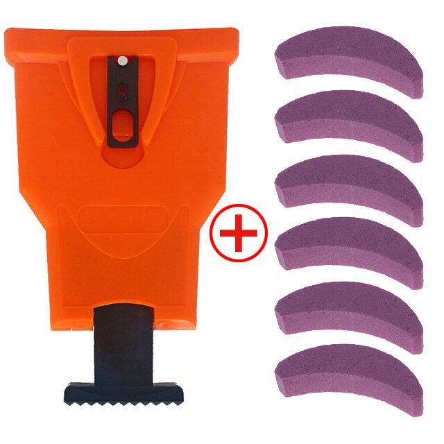 Affûteuse de dents de scie à chaîne affûtage de la chaîne système d'outil extérieur abrasif facile Durable affûtage rapide à montage sur barre: Orange 6 x stones