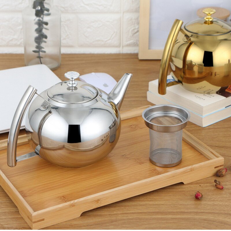 Thicker 304 Stainless Steel Water Kettle Tea Pot With Filter Hotel Coffee Pot Restaurant Induction Cooker Tea Kettle