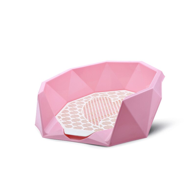 Arenero de plástico con geométrico para perros, Arenero de plástico colorido para entrenamiento de mascotas en interiores: Pink