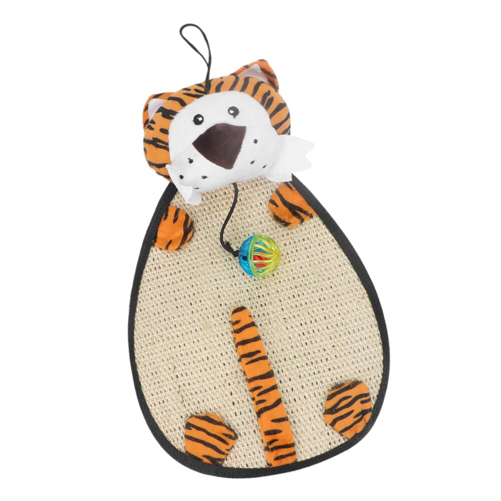 SchöNe Sisal Teppich Tiger Puppe Katze kratzen Pad Schleifen Klaue Matte Schutz Kratzer matt Katze Interaktive Spielzeug mit Glocke