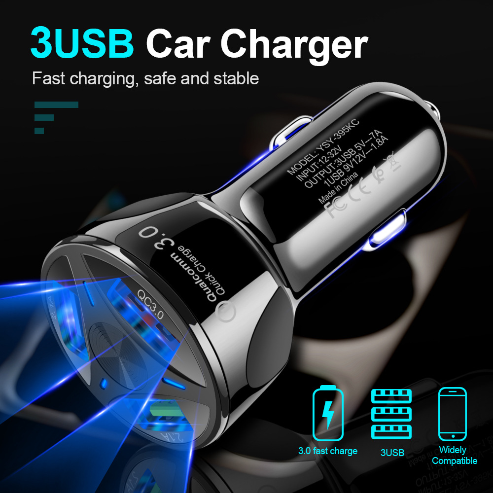 Cargador de coche USB de carga rápida 4,0 3,0 para teléfono móvil Iphone X 8, Cargador rápido de coche para Samsung S10 S8 cargador