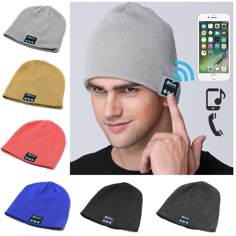 Drahtlose Bluetooth Gestrickte Mütze Hütte mit Kopfhörer Musik Anruf Funktion für Männer Ich bin Freien Verwenden &Ampere; T8