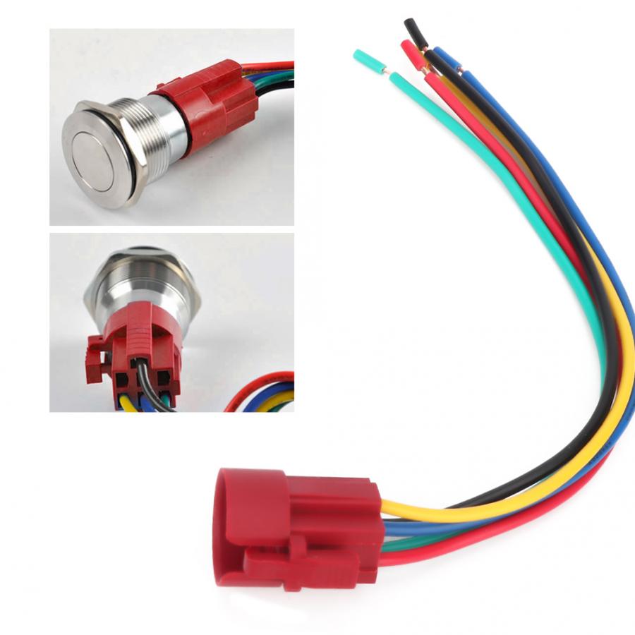 5 Pin Wire Connector 5PCS 5 pin Metal Button Switch Wire Socket Connector for 19mm Diameter Metal Push Button Switches