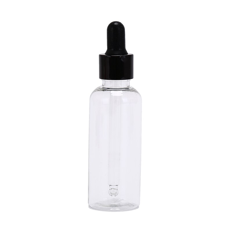 50ml/bottle Dropper Empty PET Aluminum Dropper Oil Essential Bottle In Refillable Liquid Pipette Bottles 1PC: transparency