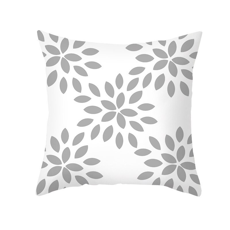 Housse de coussin carrée jaune à imprimé géométrique, taie d'oreiller de 45x45cm, de Style moderne, décorative pour la maison, avec des lettres marguerite à rayures: 8