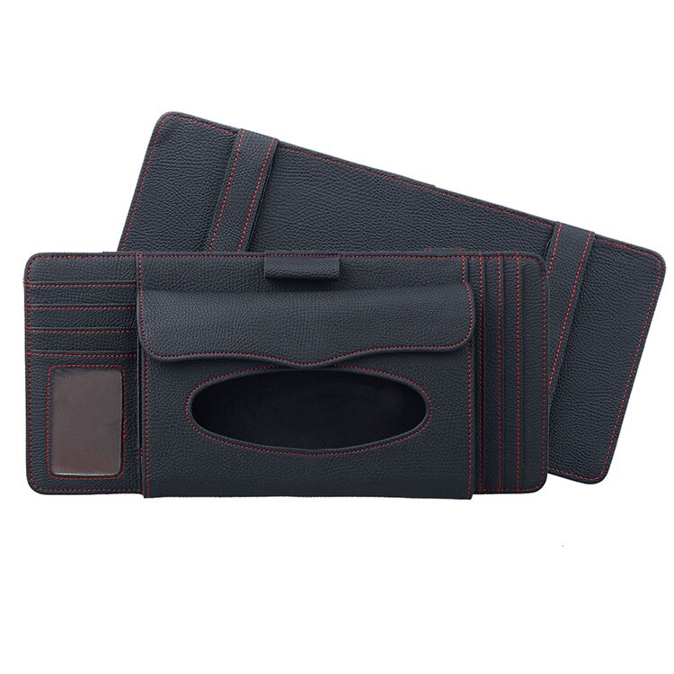 Lichee Patroon Draagbare 4 Disc Capaciteit DVD CD Case voor Auto Media Opslag CD Tas-20: black