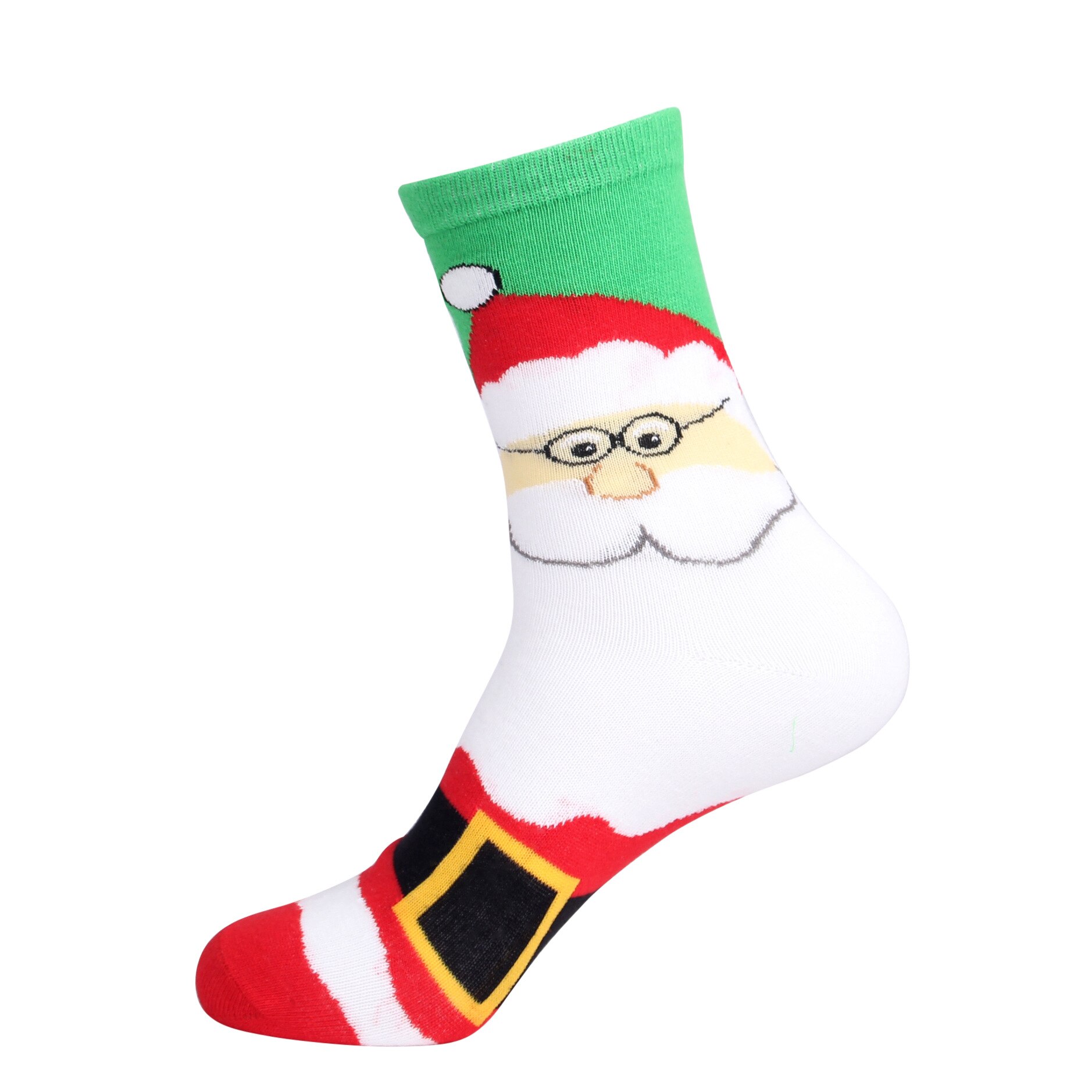 Autumn Winter Christmas Socks Christmas Tree Snow Elk Cotton Happy Socks PEONFLY Men Year Santa Claus: N
