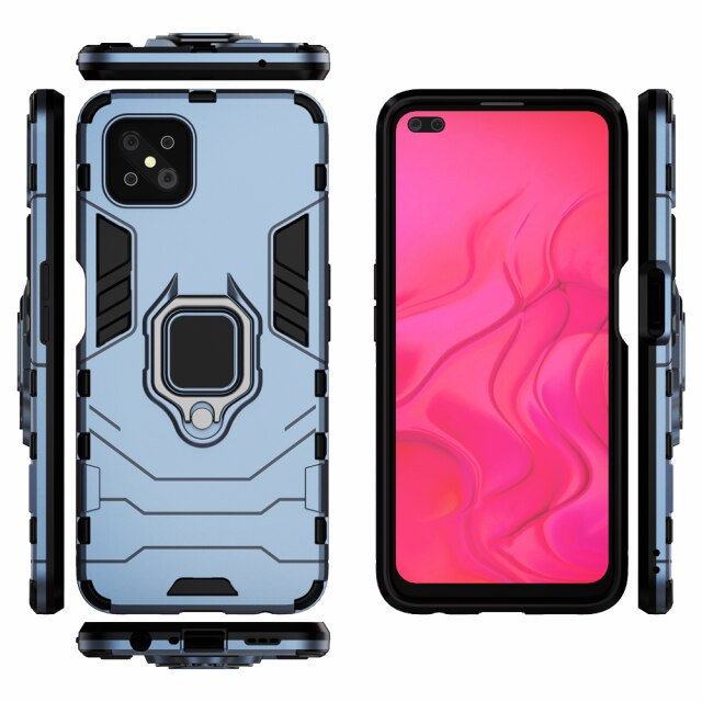 For Oppo Reno 4Z 5G Case Magnetic Car Shockproof Ring Armor Cover For Oppo Reno 4 Z 5G Case For Oppo Reno4 Z 6.57inch Coque Capa: For Reno 4Z / Navy Blue