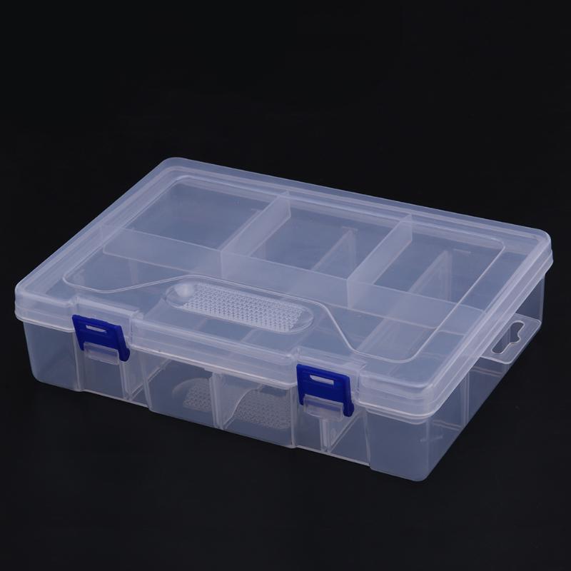 8 Grid Transparent Plastic Storage Box Double Layer Hardware Tool Box Portable Tackle Multifunctional Organizer Fishing Boxes