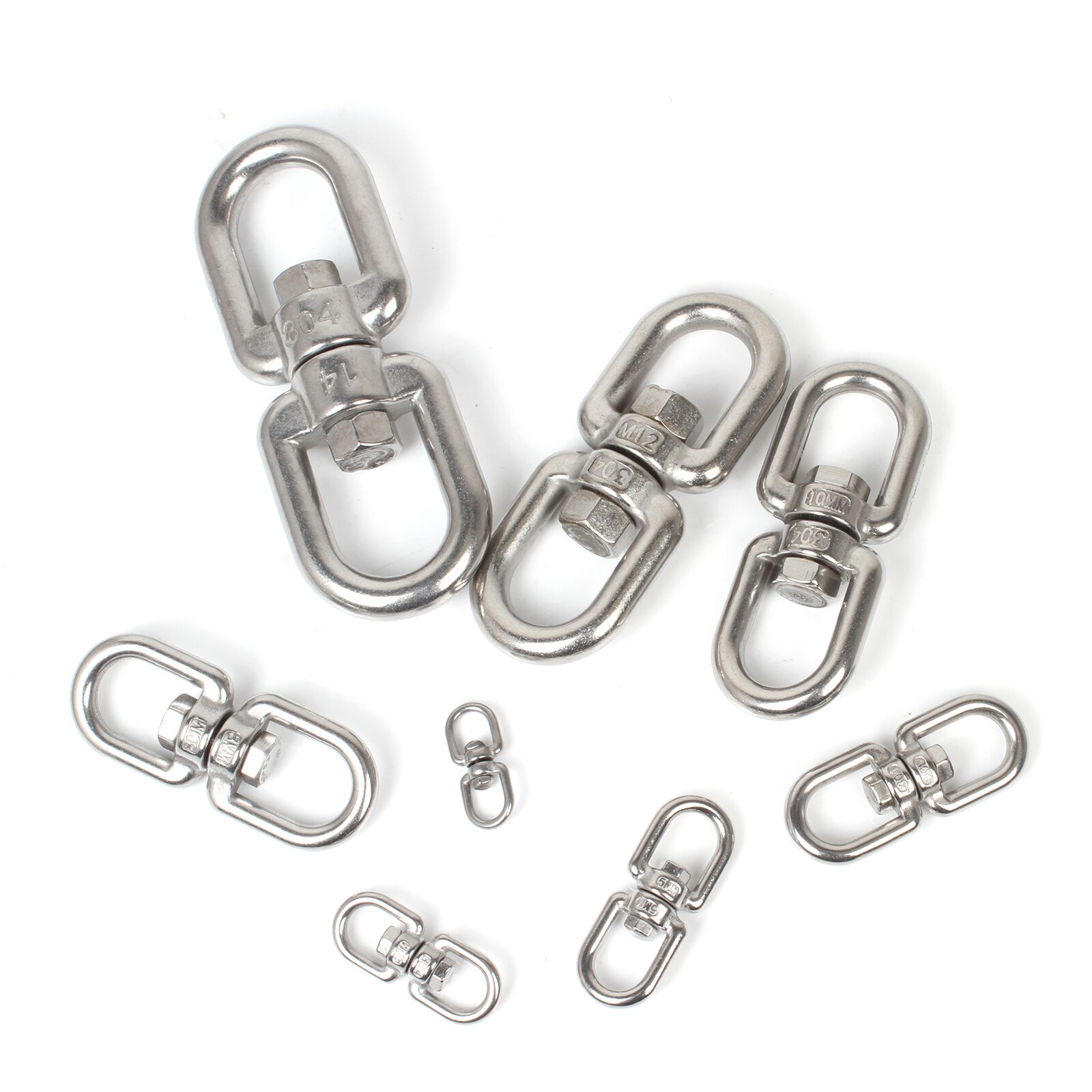 M3~16 Swivel Eye Double Ended Round Ring Rotating Hoist Eye to Eye Bolt 3pcs