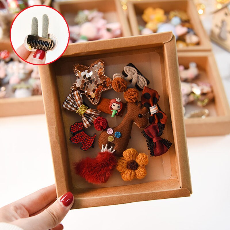 Baby Hair Clips Cute Rabbit Bows Newborn Haarband Baby Girl Hair Accessories Hairpins barettes fille enfant hair pins: giraffe set no box