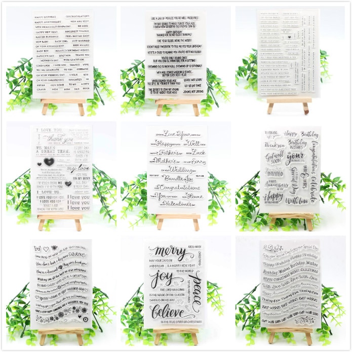 Zfparty zin transparante siliconen stempel/zegel voor doe-het-zelf scrapbooking/fotoalbum decoratieve kaart maken