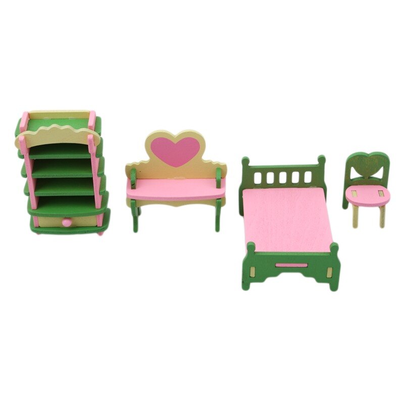 Miniature 1:12 Dollhouse Furniture for Dolls,Mini 3D Wooden Puzzle DIY Building Model Toys for Children: 897365