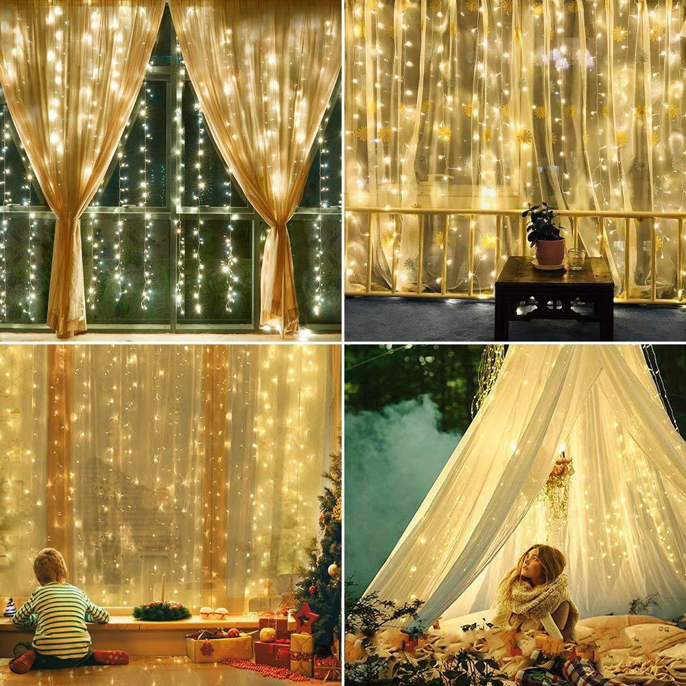 3*3m 300 leds led gordijn lichtslinger led kerst slinger feest patio raam decoratie kerstverlichting bruiloft verlichting  eu 220v