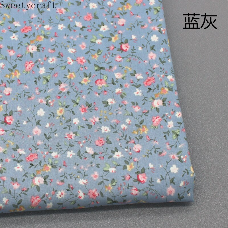 Tejido con estampado Floral de popelina, tejido de algodón de 14x50cm con de popelina para costura de retazos de ropa, vestido, blusa, accesorios hechos a mano