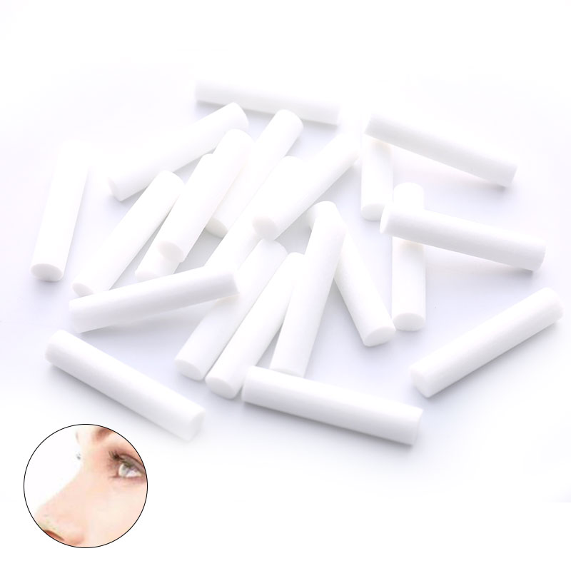 20Pcs Nasen Inhalator Ersatz Baumwolle Dochte Aromatherapie Inhalator Refill Inhalator Nasen Stick Ätherisches Öl Duft Rohr DIY Stroh