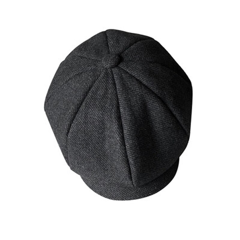 Gorra de Peaky Blinders para hombre, boina Vintage gris oscuro, octagonal, informal, calabaza, Gatsby, plano, BLM296