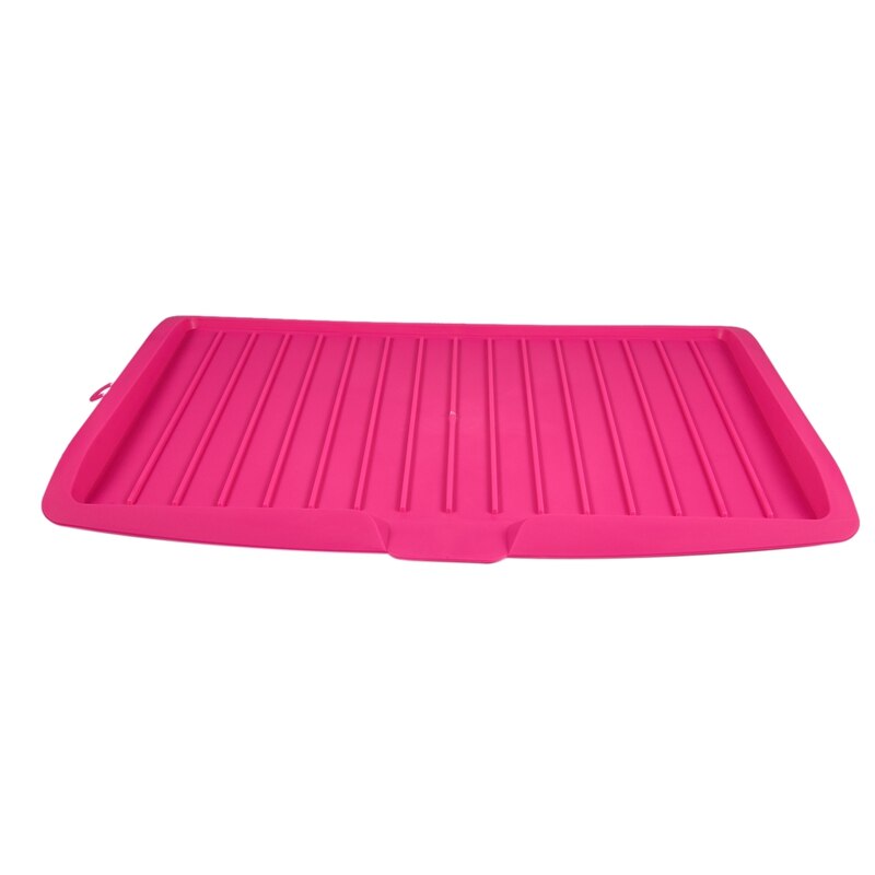 Plastic Dish Drainer Drip Tray Plate Cutlery Rack Kitchen Sink Rack Holder Large rose red: Default Title