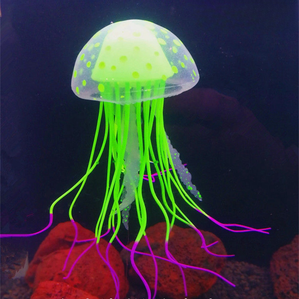 Bunte künstliche Quallen, leuchtende Aquarium-Simulation, Ornamente, Aquarium, lebende leuchtende Dekoration, wasserlandschaft, Heimtierbedarf: Weiß