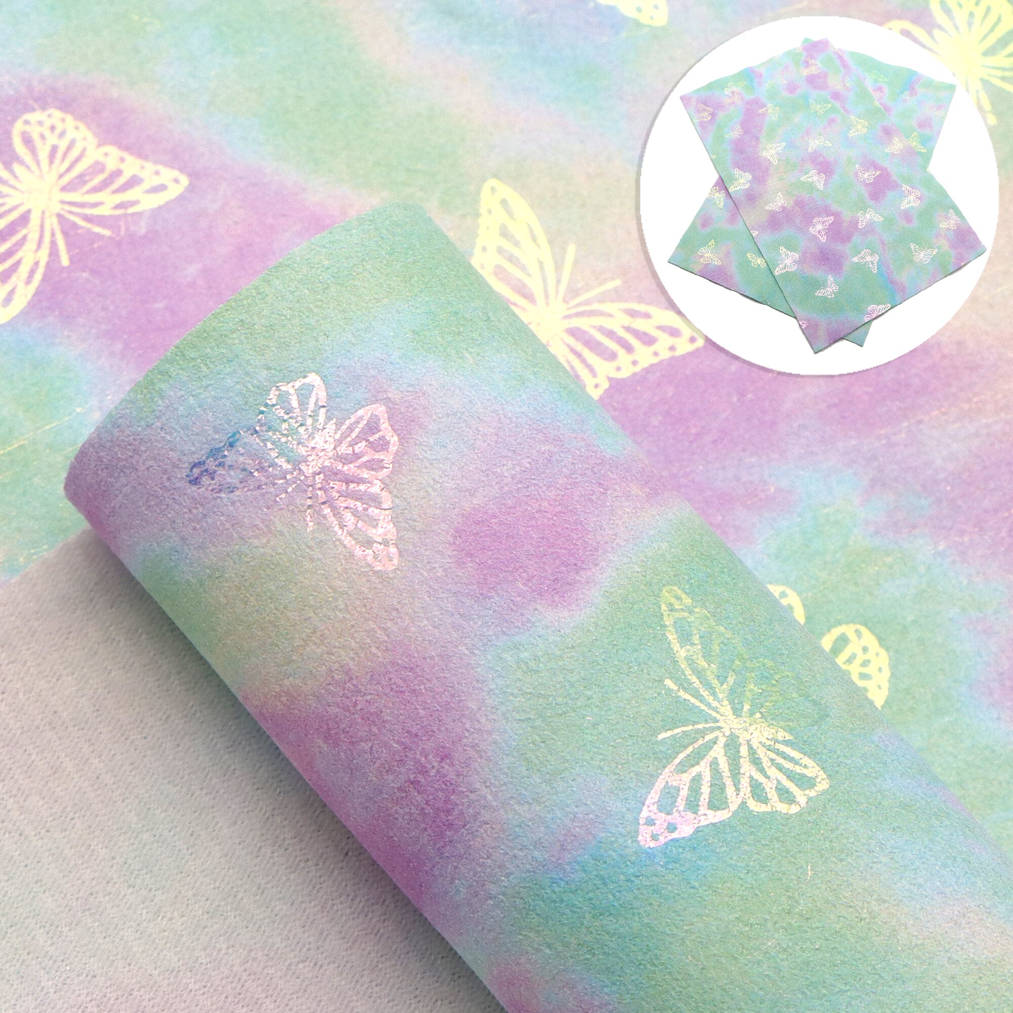 Tie Dye Faux Leather Sheets Bump Textured Foil Synthetic Leather Fabric 20x33cm for DIY Earrings Hair Bows Pouches Crafts: 4blue green and pu