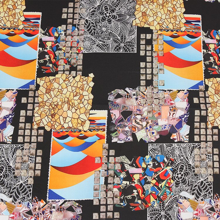 150 cm stretch satin printed fabric twill printed satin fabric material pajamas dress scarf stretch fabric cloth