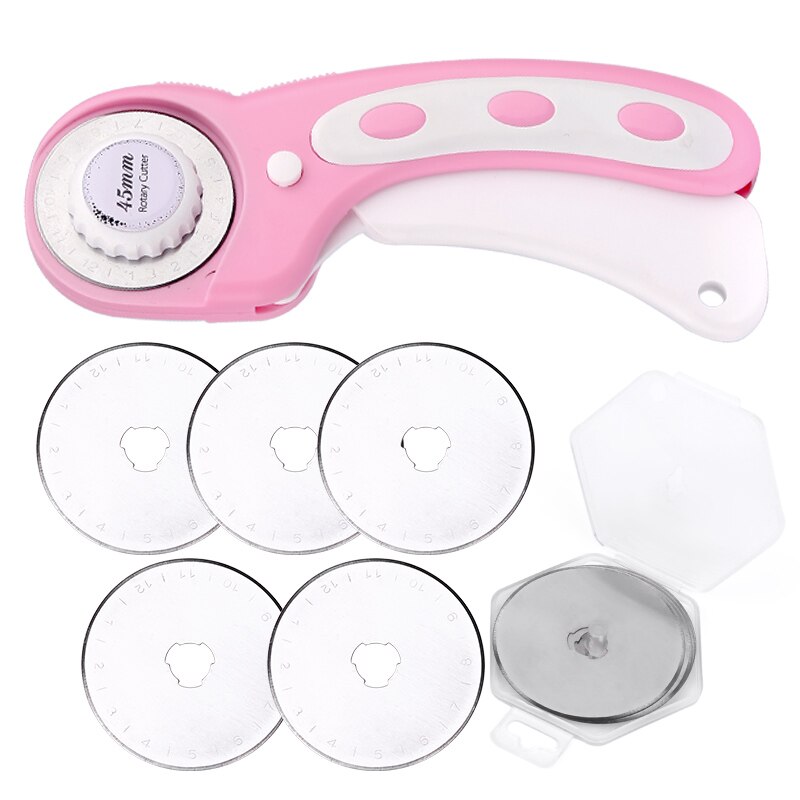 LMDZ 45mm Cutting Ruller Rotary Cutter And Replacement Blades Fabric Patchwork Leather Crafts Cutting Mat Leather Cutting Tools: 5