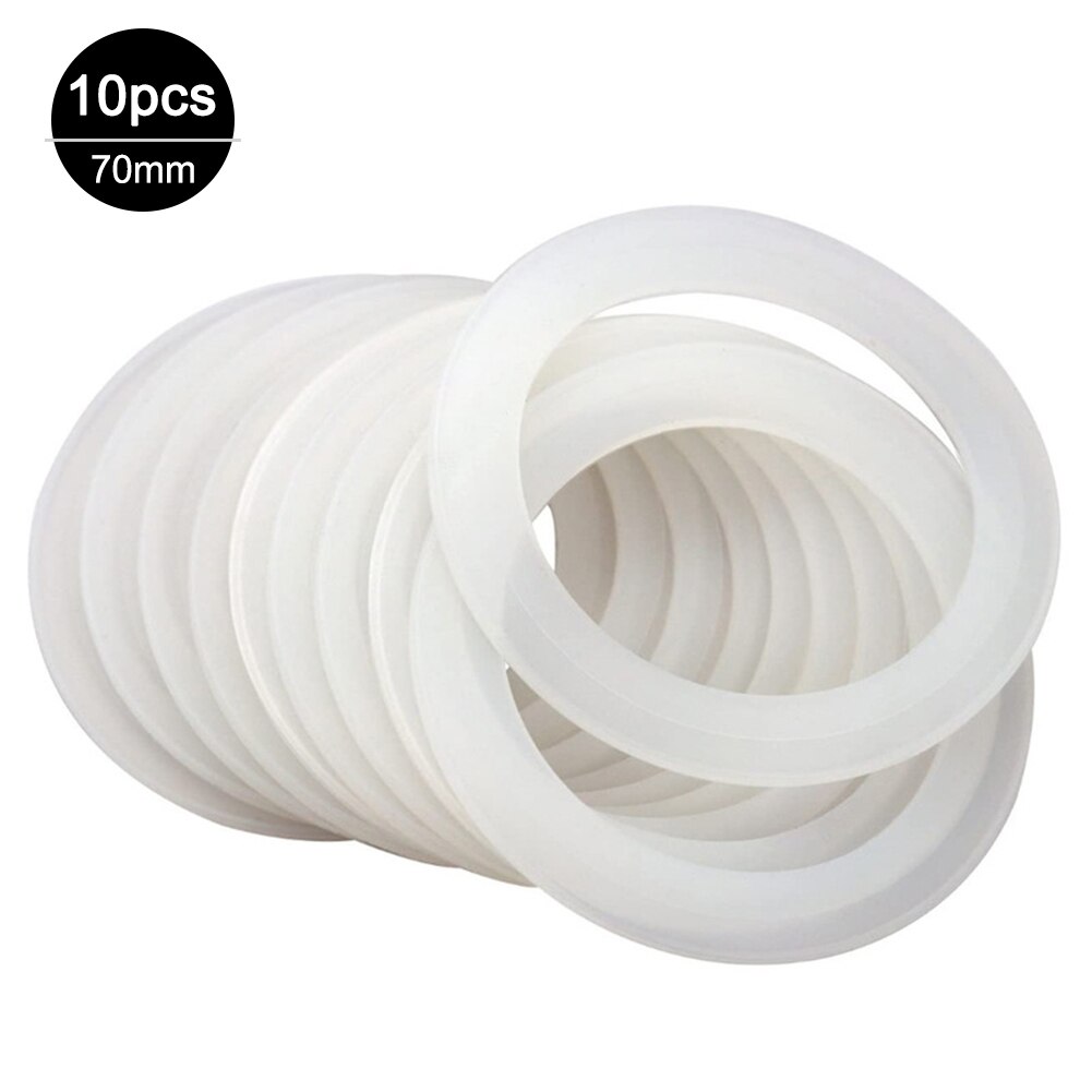 10 stücke 70mm/86mm wiederverwendbar Silikon Dichtung Dichtungen einstellen Ersatz Für Leck Beweis Mason Krug Deckel Lagerung abdeckung: Weiß 70mm