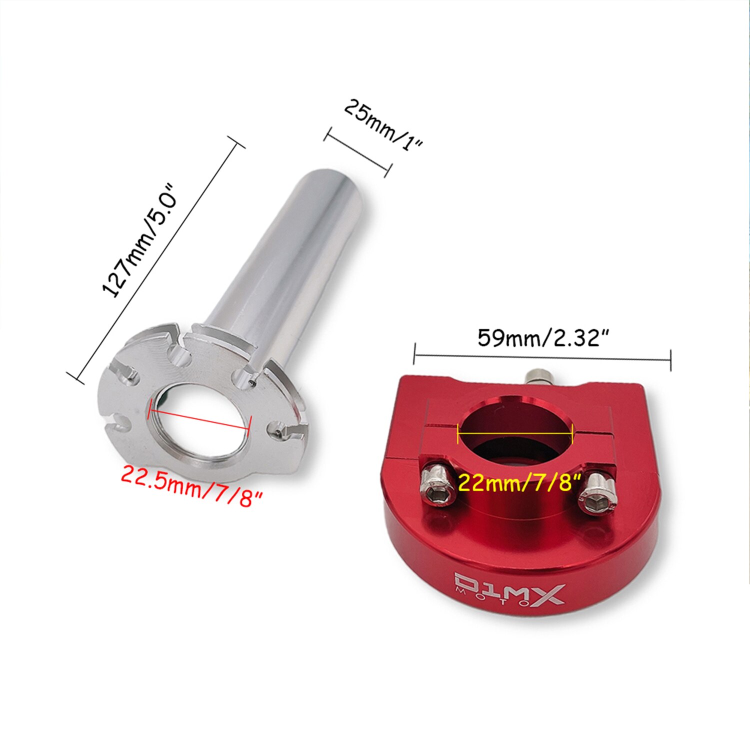 Motorcycle Throttle Assembly 7/8" Handlebar CNC Quick Twist Throttle Tube Handlebar Accelerator Twist Throttle Hand Grips