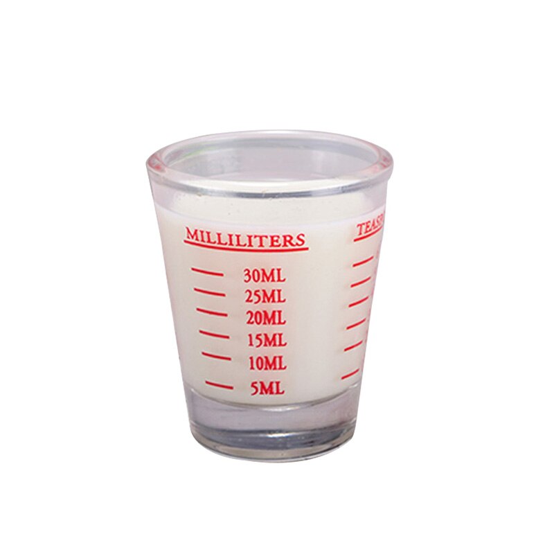 30/45 ml glass målebeger med vekt forsyninger espresso skudd glass flytende glass unse kopp kjøkken måleverktøy: 30ml røde