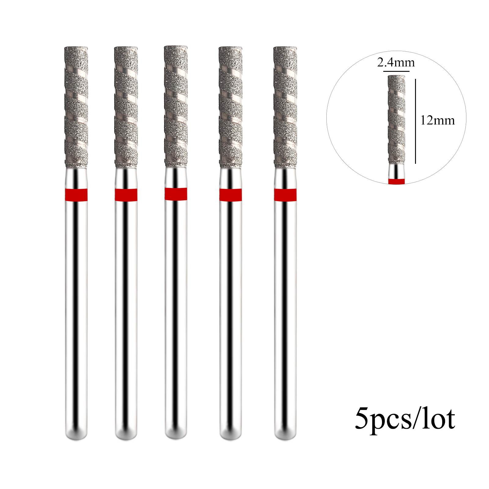 5 unids/lote brocas de diamante para uñas Tornado llama cutícula broca Pro brocas de archivo eléctrico ruso para manicura y pedicura de uñas 3/32'': Azul real