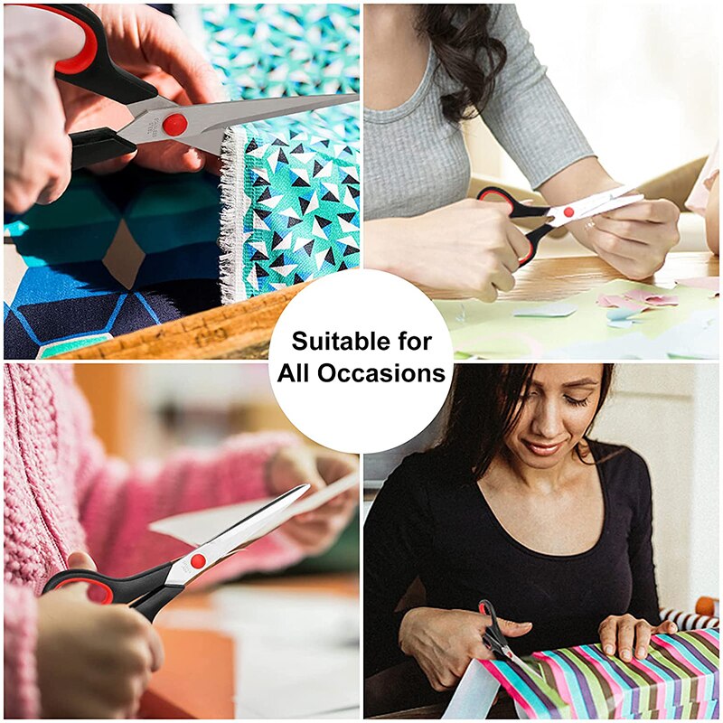 Multipurpose Scissors Ultra Sharp Blade Shears Comfort-Grip Handles Sewing Scissors for Office Home Sewing Fabric Craft Supplies