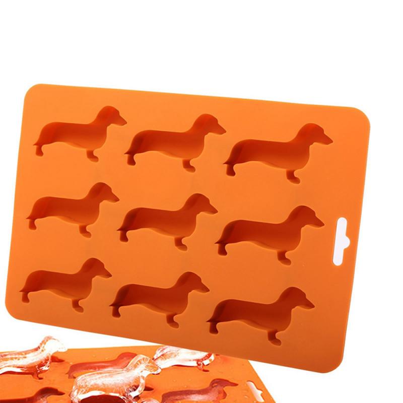 9-Cavity Silicone Dachshund Puppy Shaped Ice Cube Chocolate Cookie Mold DIY Home Ice Tray Dessert Mold Kitchen Gadgets