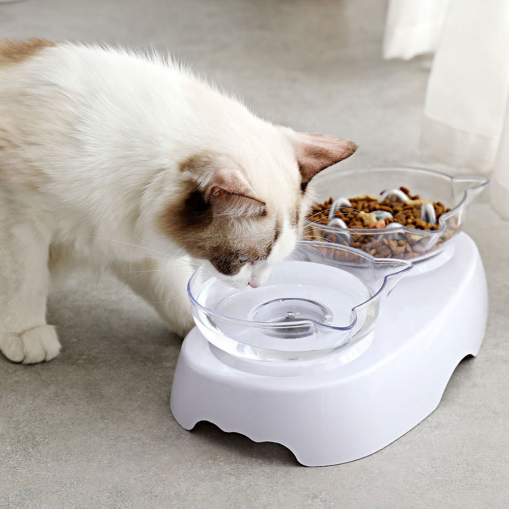 Kantelbare kattenbak, hondenvoerbak, draaibare, verstelbare waterplaat voor huisdieren, voerbak voor huisdieren, nekbescherming, voerbak voor honden, voerbak voor huisdieren